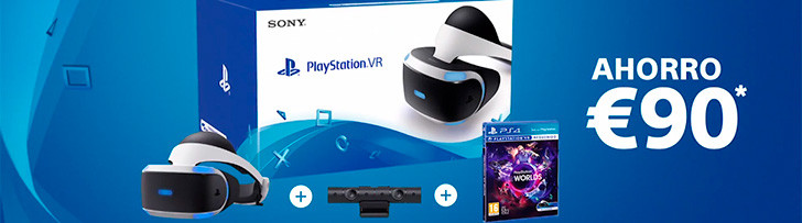 PSVR + cámara + VR Worlds por 399,99€