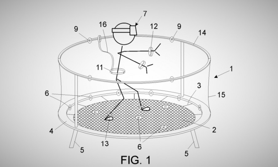 Cama elástica andadora para realidad virtual