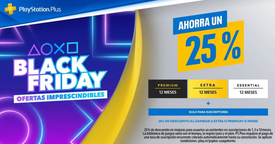 PS Plus anual con 25% descuento y ofertas en PSVR por el Black Friday