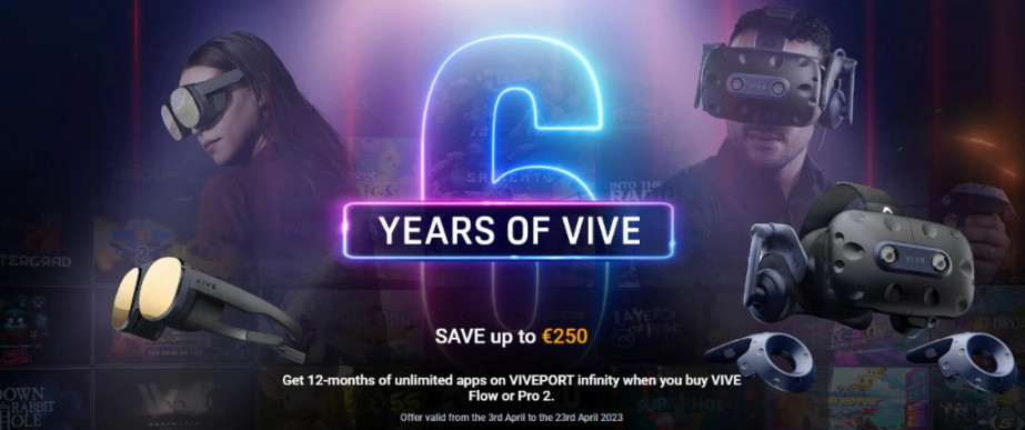 HTC Vive celebra aniversario con ofertas en Vive Pro 2 y Vive Flow